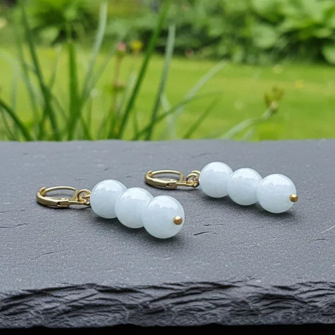 Boucles d'oreilles en Aigue - Marine (BO208 - 2)