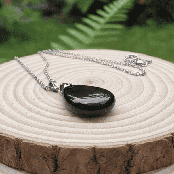 Pendentif biface en Obsidienne Œil Céleste (PE1020 - 9)