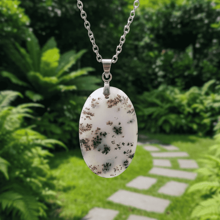 Pendentif en Agate dendritique (PE1789)
