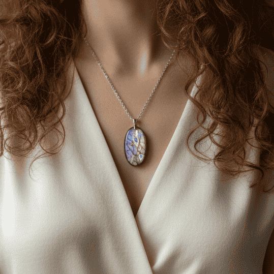 Pendentif en Labradorite bleue et violette (PE2146)