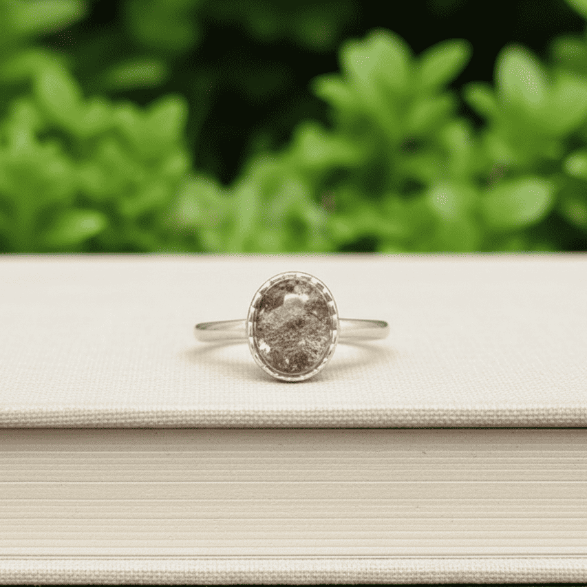 Bague réglable en Quartz Lodolite (BAG35 - 15)