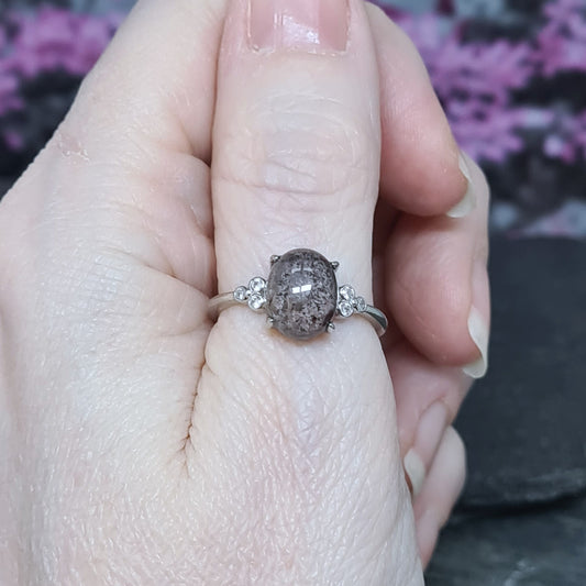 Bague réglable en Quartz Lodolite (BAG35 - 16)