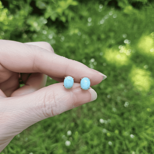 Puces d'oreilles en Larimar (BO247 - 1)