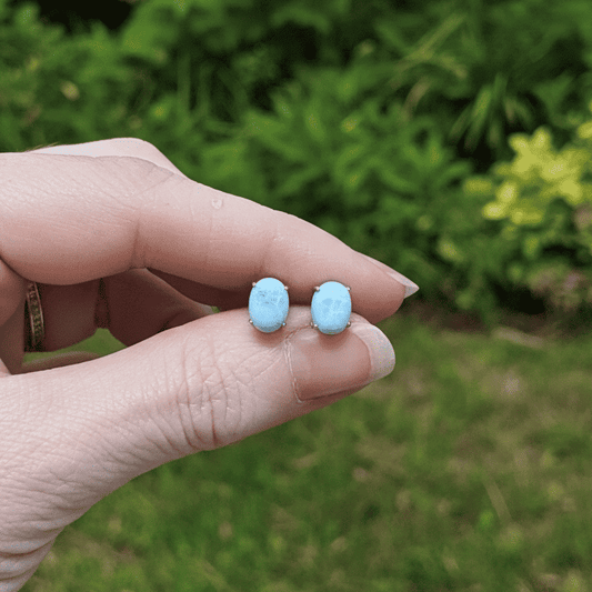 Puces d'oreilles en Larimar (BO247 - 2)