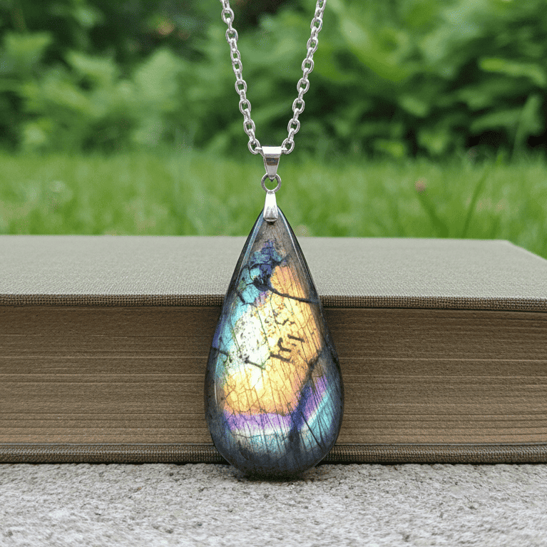 Pendentif en Labradorite multicolore (PE2138)