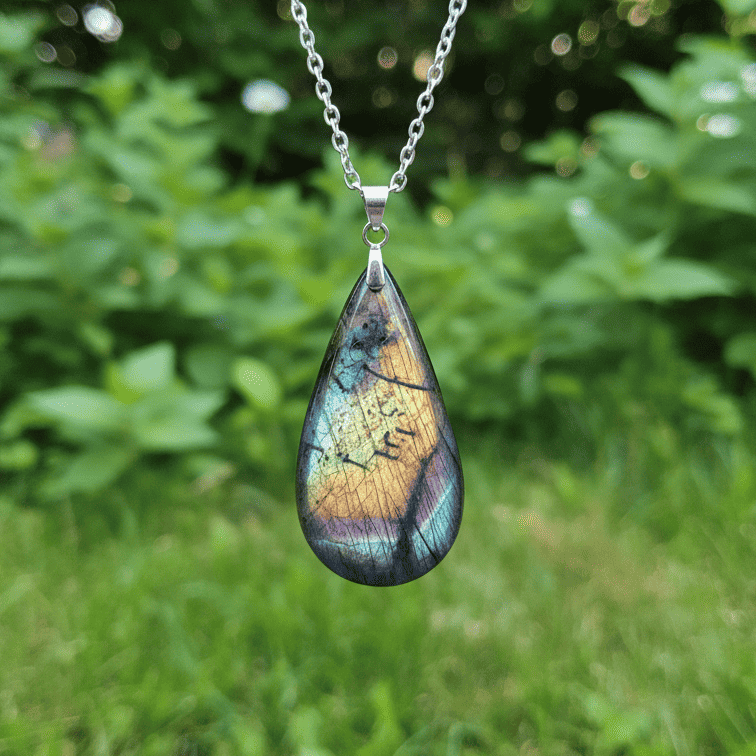 Pendentif en Labradorite multicolore (PE2138)