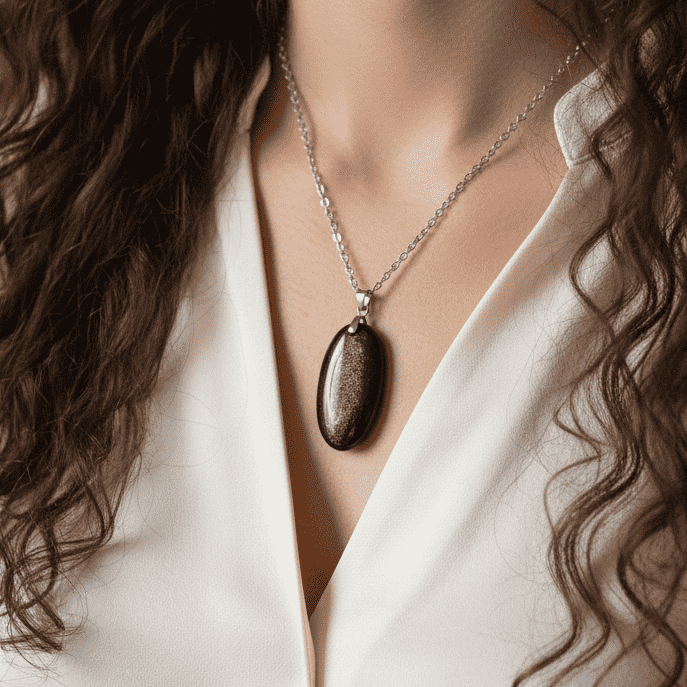 Pendentif en Obsidienne dorée (PE2136 - 2)