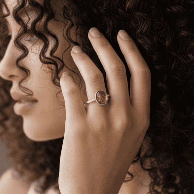 Bague réglable en Opale Welo de feu (BAG39 - 4)