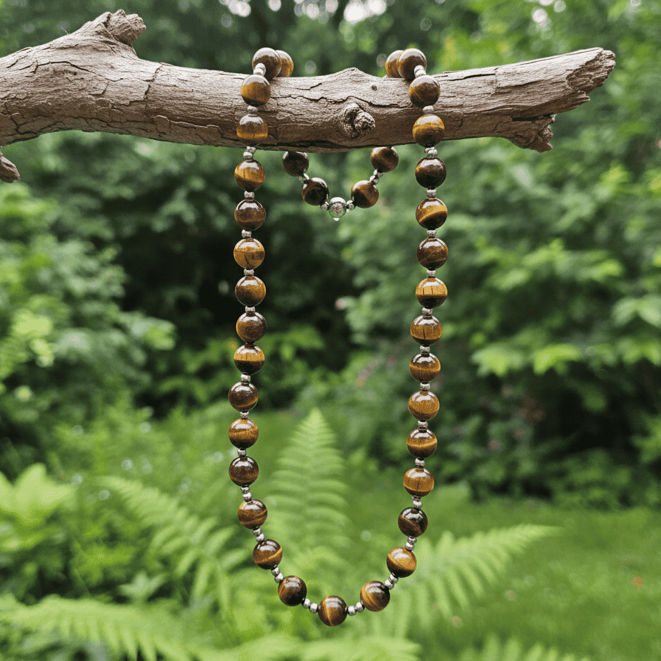 Collier en perles d'Œil de Tigre (COL26 - 2)