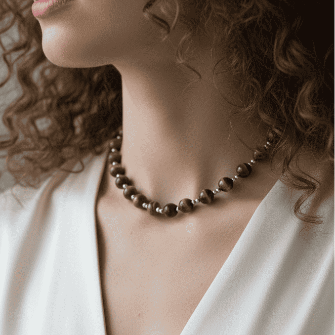 Collier en perles d'Œil de Tigre (COL26 - 2)