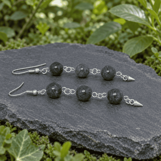 Boucles d'oreilles en Jaspe Héliotrope (BO251)