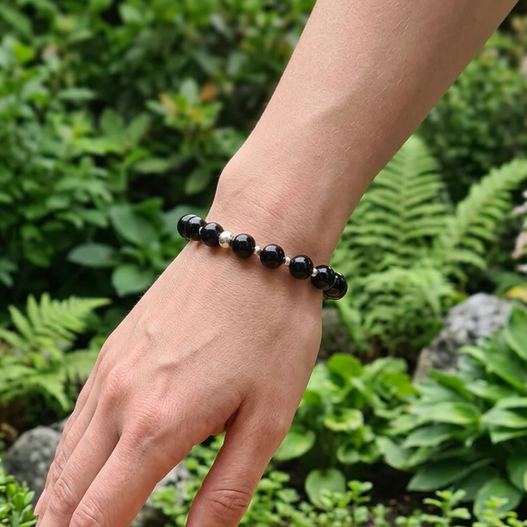 Bracelet en Tourmaline noire 8mm