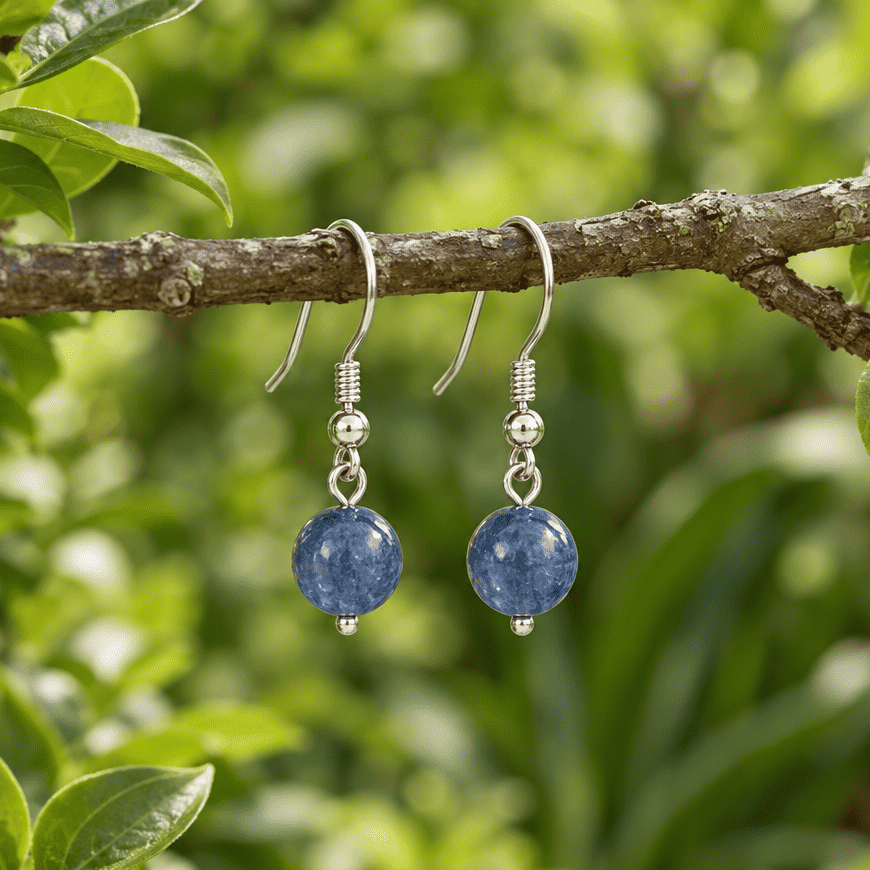 Boucles d'oreilles en Cyanite bleue (BO252)