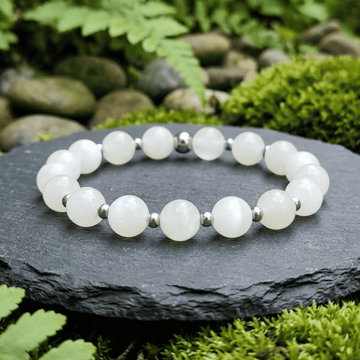 Bracelet en Pierre de Lune blanche - 15