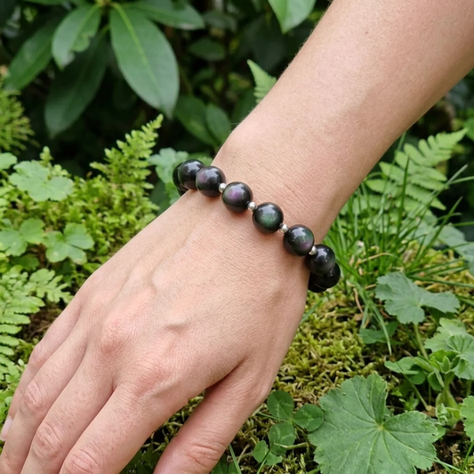 Bracelet en Obsidienne Œil Céleste 12mm