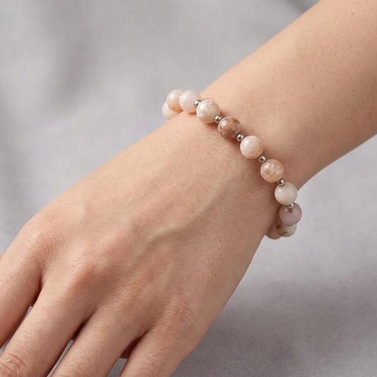 Bracelet en Agate Fleurs de cerisier