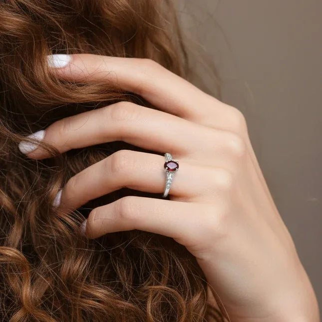 Bague réglable en Grenat (BAG25 - 10)