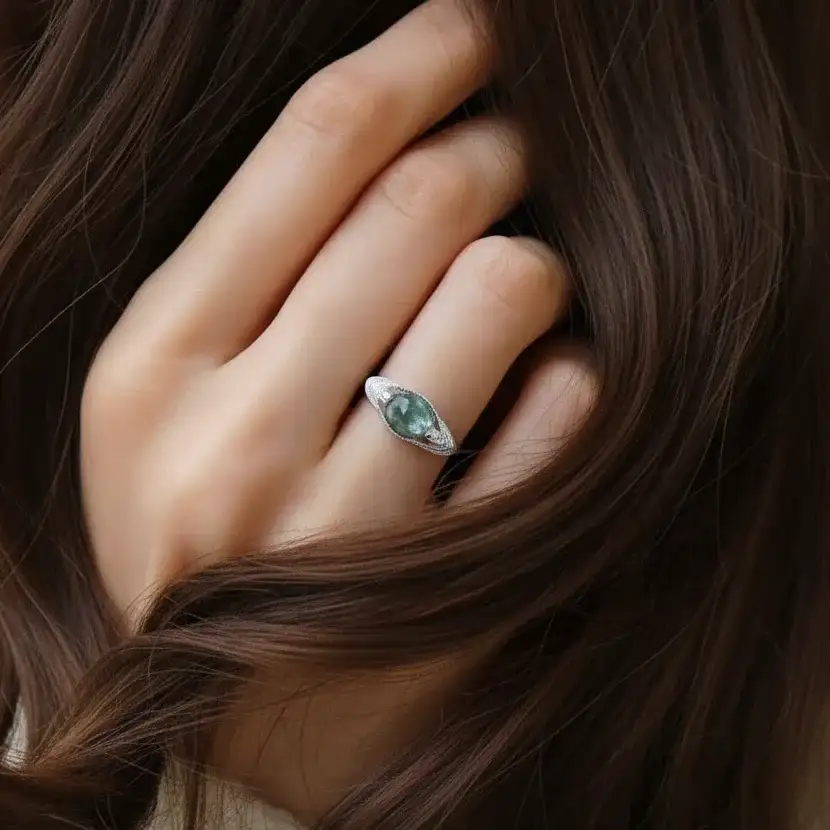 Bague réglable en Séraphinite (BAG73 - 4)