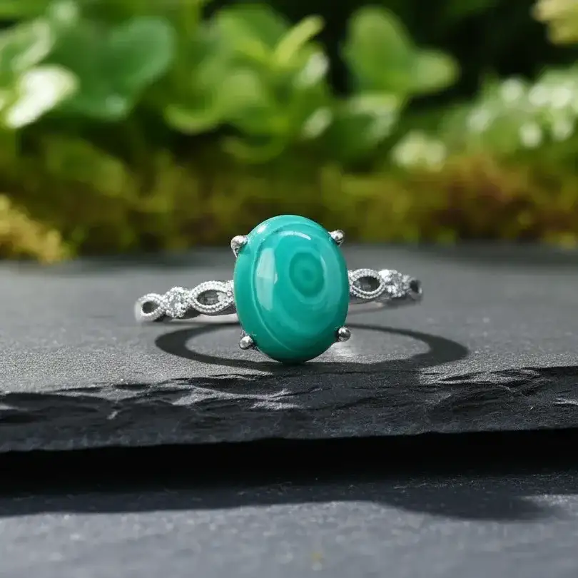 Bague réglable en Malachite (BAG64 - 3)