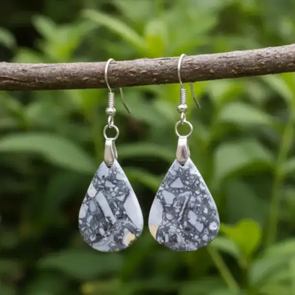 Boucles d'oreilles en Jaspe Maligano (BO164)