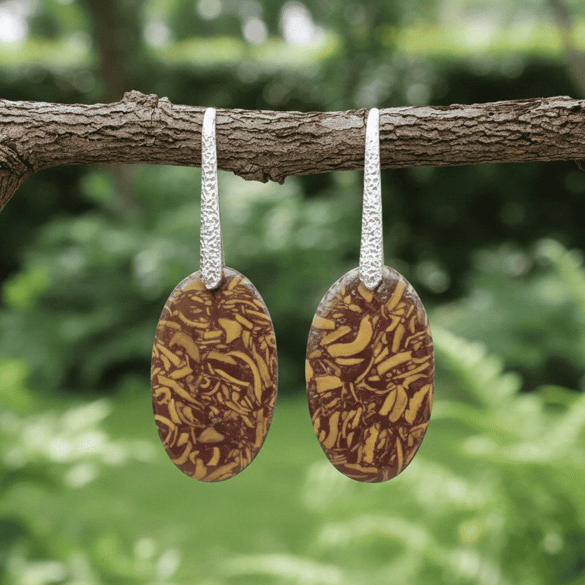 Boucles d'oreilles en Jaspe Maryam (BO102)