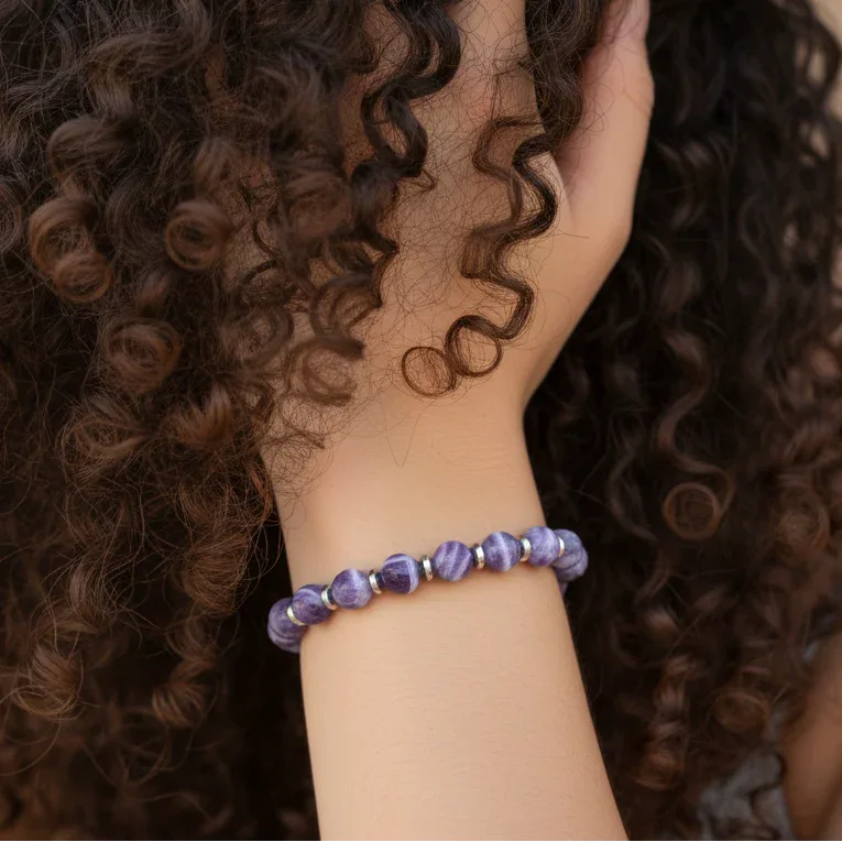 Bracelet en Améthyste chevron