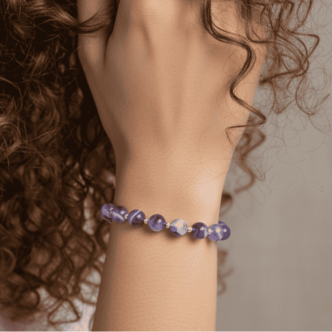 Bracelet en Améthyste chevron
