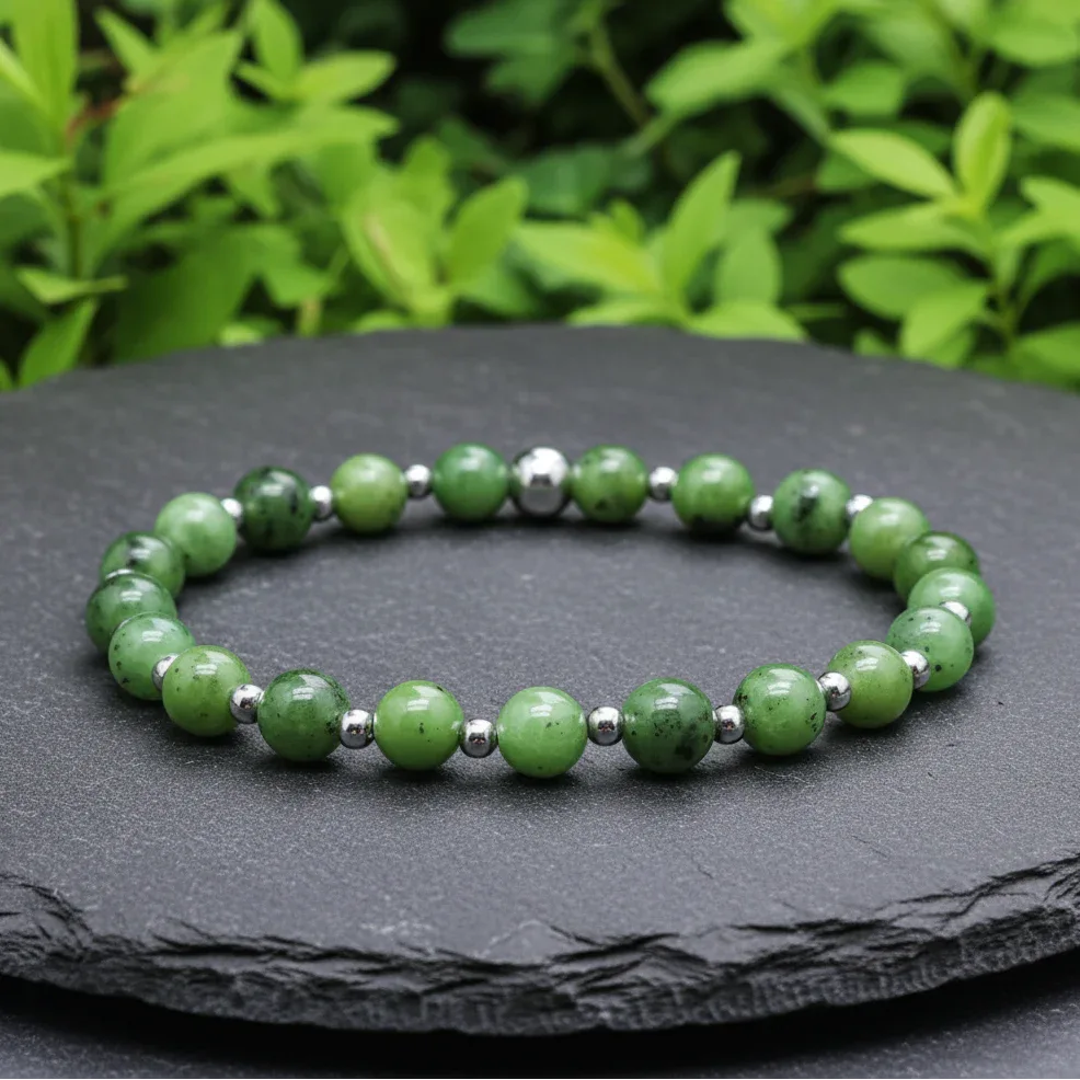 Bracelet en Jade Néphrite 6mm - 21
