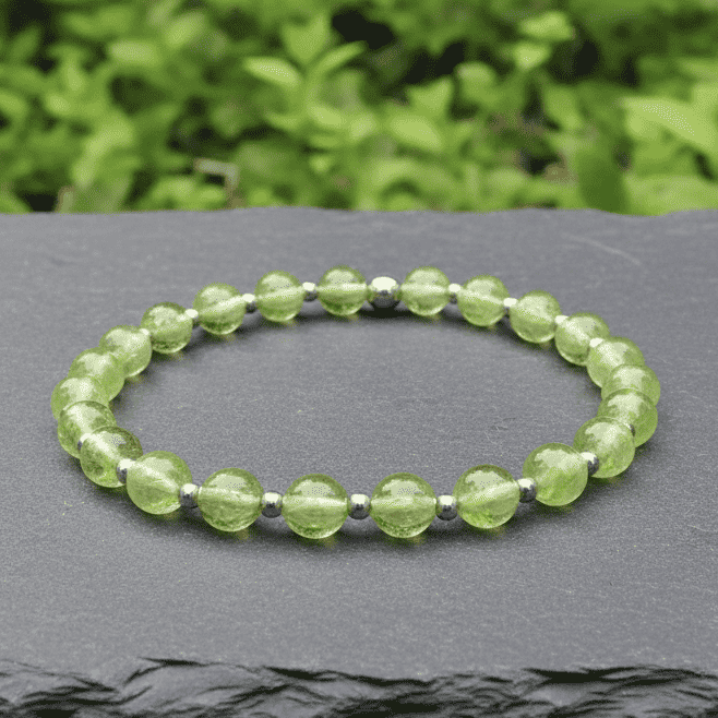 Bracelet en Péridot 7mm - 18