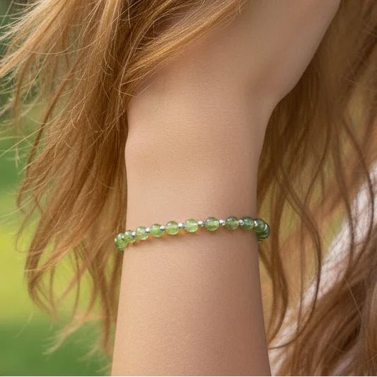 Bracelet en Péridot 5mm - ENAE Minéraux