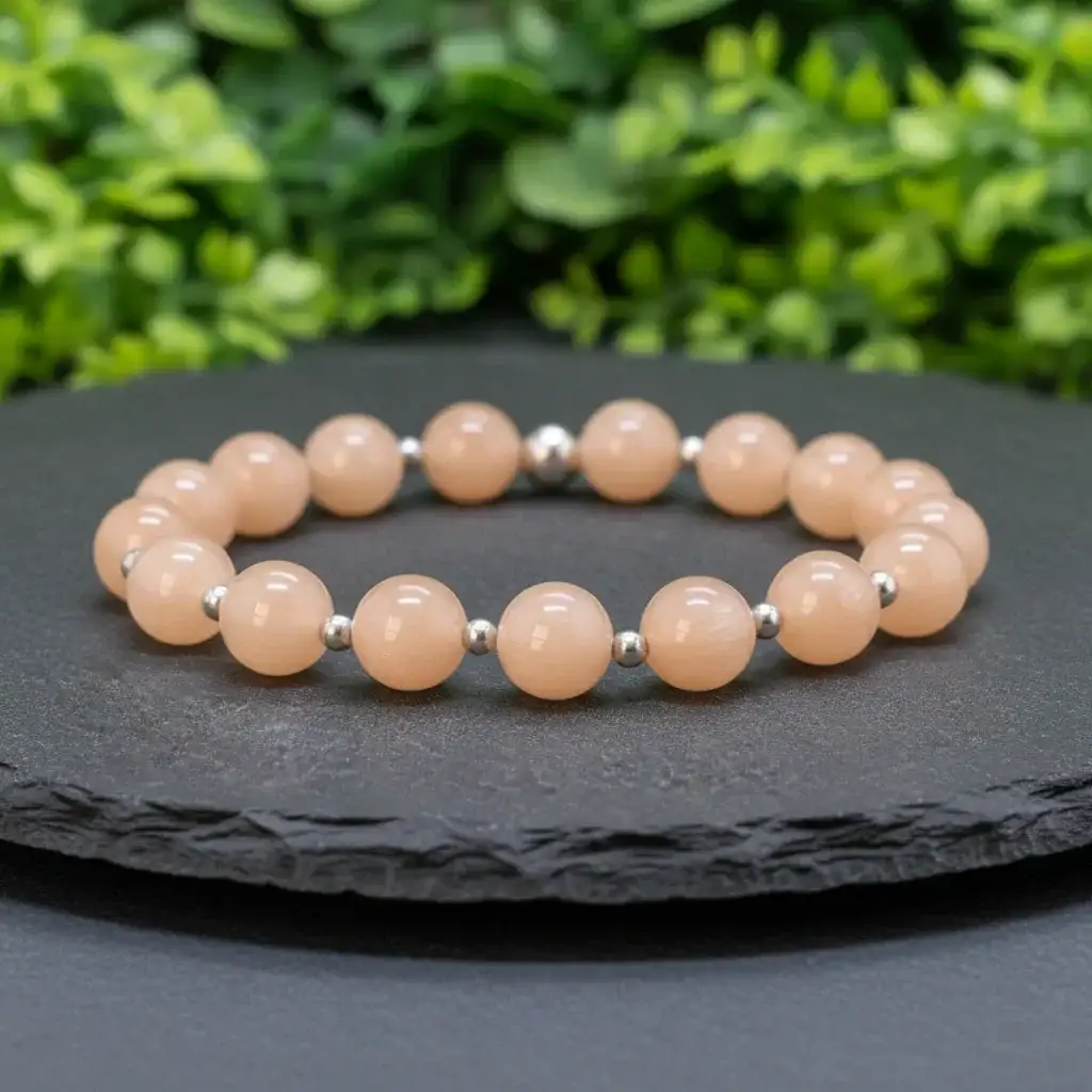 Bracelet en Pierre de Lune pêche - 21