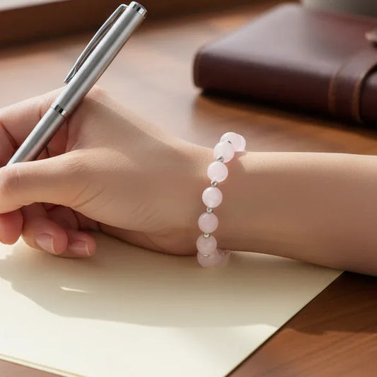 Bracelet en Quartz rose 8mm