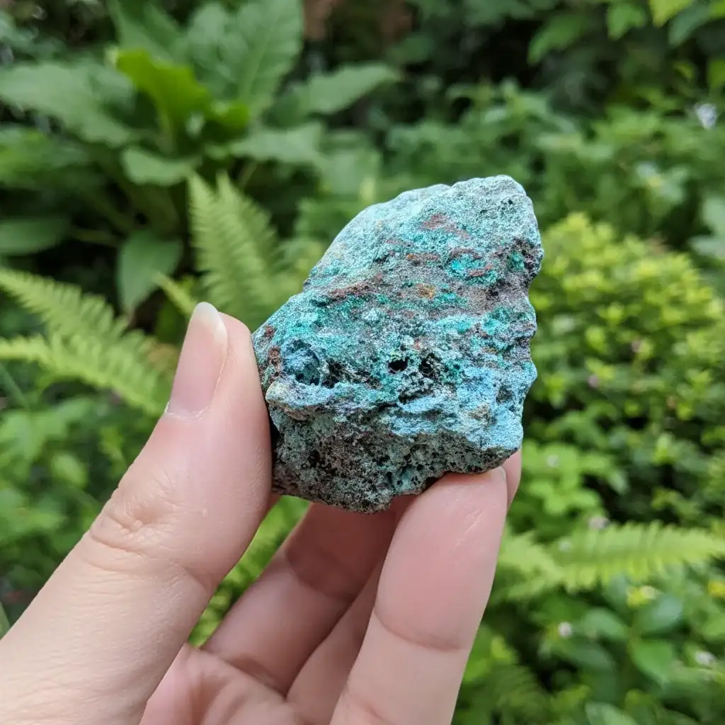 Chrysocolle et cristaux de Dioptase brute 57g (MB202 - 3)