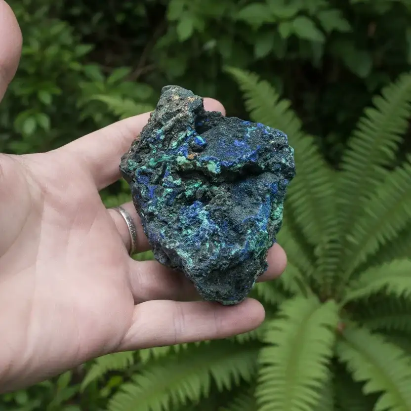 Cristaux d'Azurite et Malachite bruts 201g (MB409 - 1)