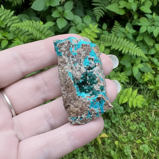 Dioptase, Calcite, Wulfénite et Shattuckite brute 30g (MB463)