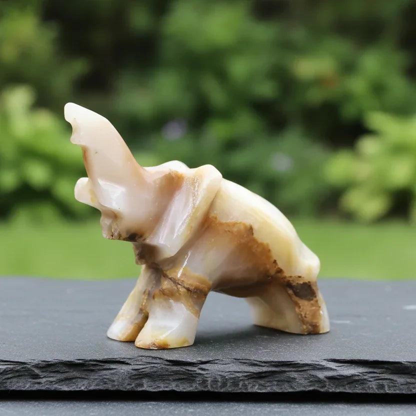 Eléphant en Calcite et Aragonite 32g (PRGFL346-64)