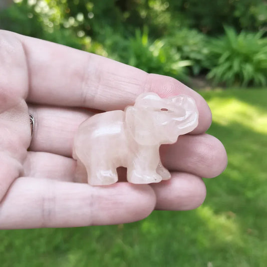 Eléphant en Quartz Rose 25g (PRGFL346-43)