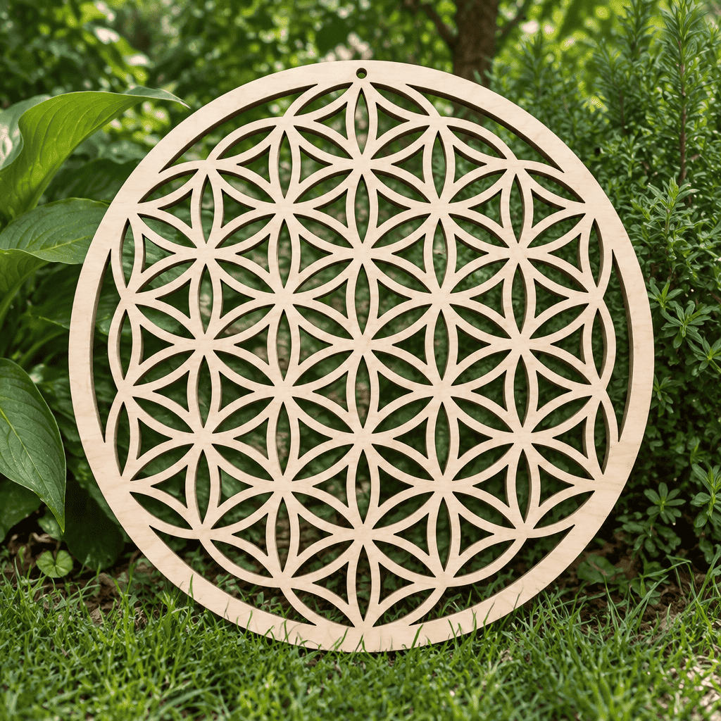 Fleur de vie 3D en bois 14 cm