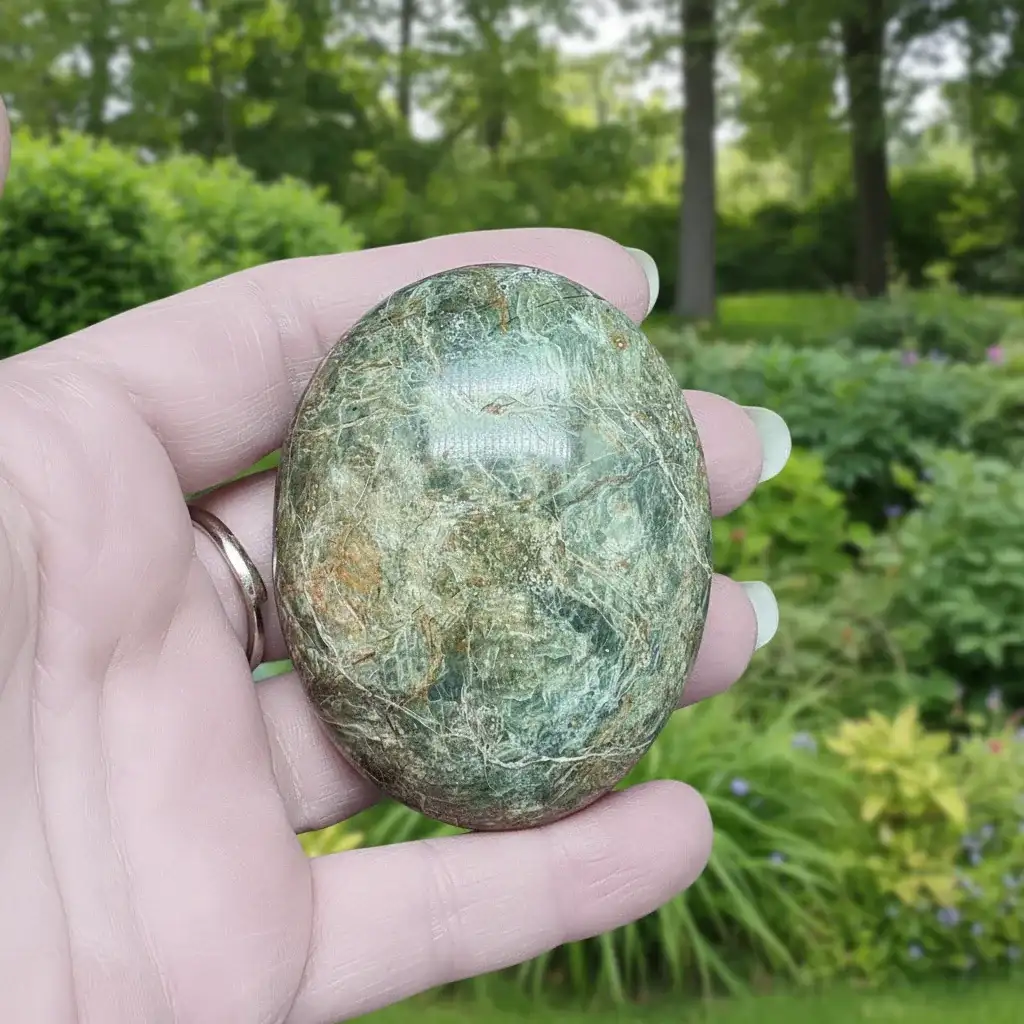 Galet en Chrysoprase 80g (PRGFL635 - 9)