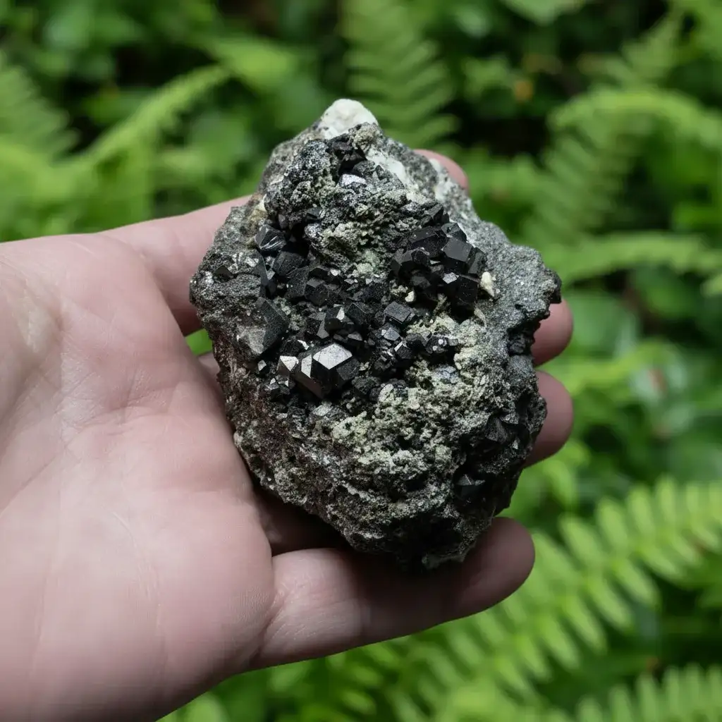 Cristaux de Grenat Mélanite bruts 310g (MB214 - 2)