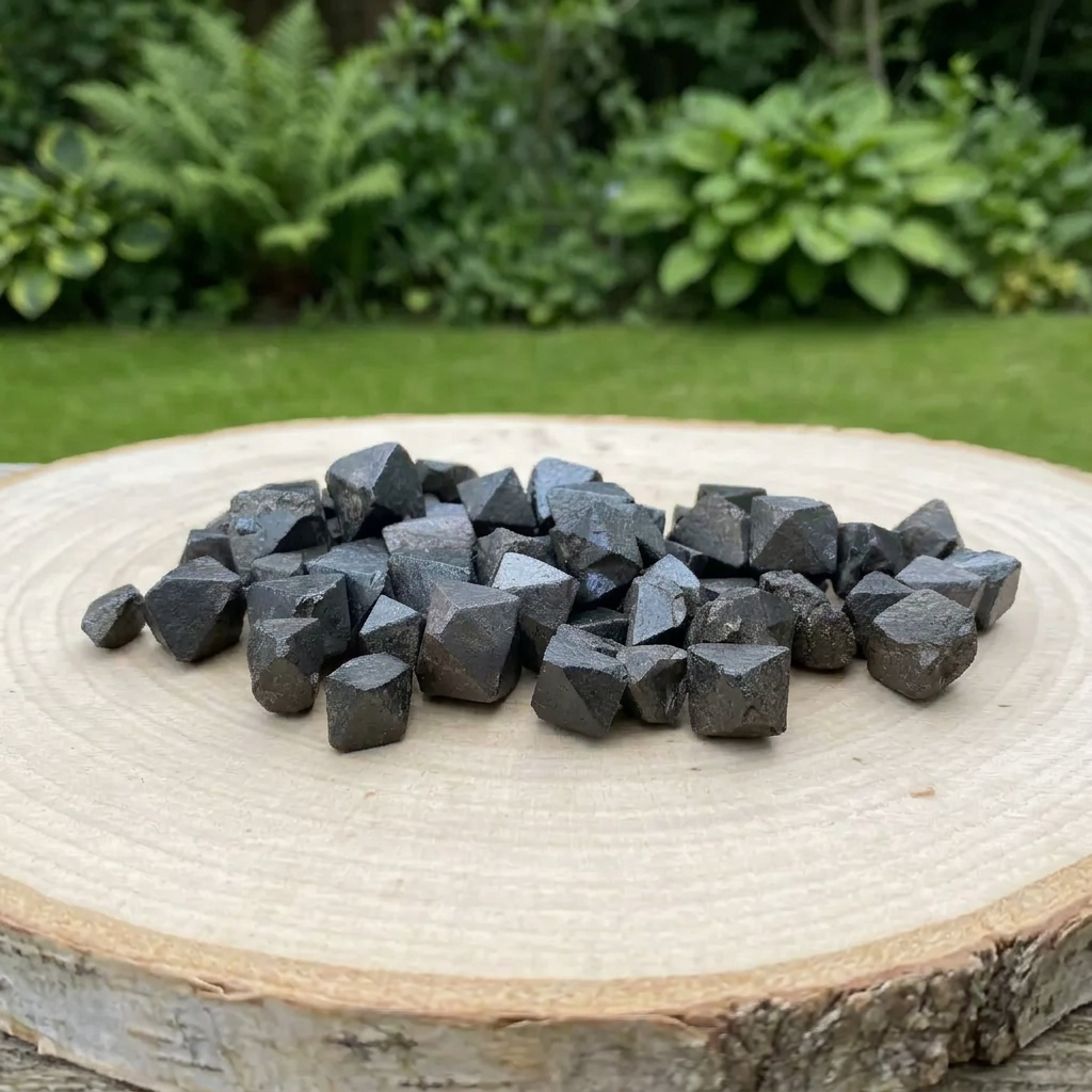 Lot de 10 petits cristaux bruts de Magnétite (MB553)