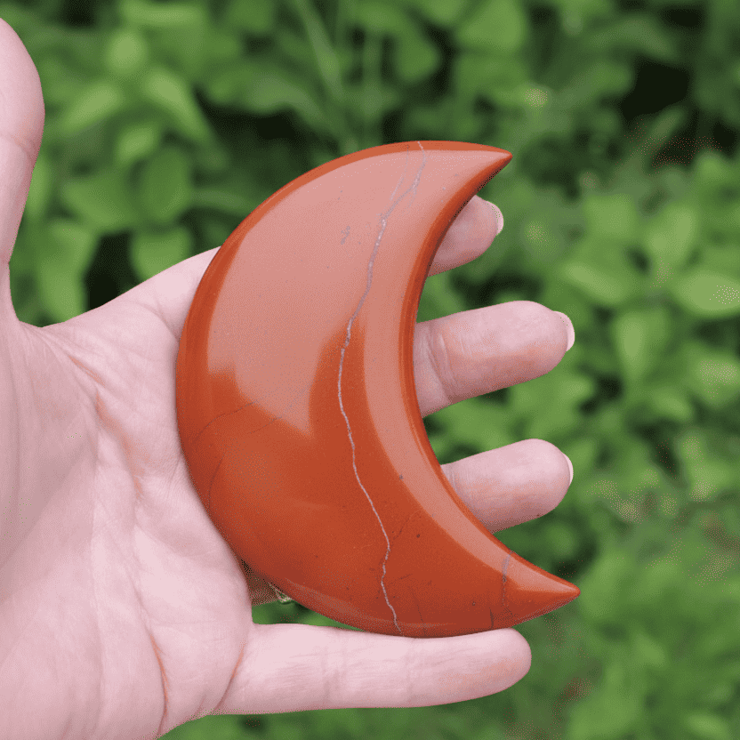 Lune polie en Jaspe rouge 135g (PRGFL397 - 8)