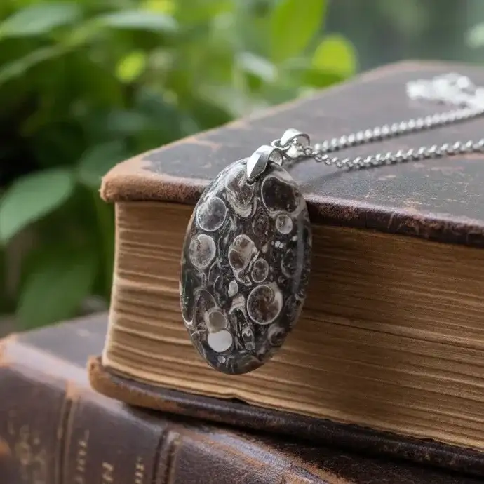 Pendentif en Agate à Turritelles (PE605)