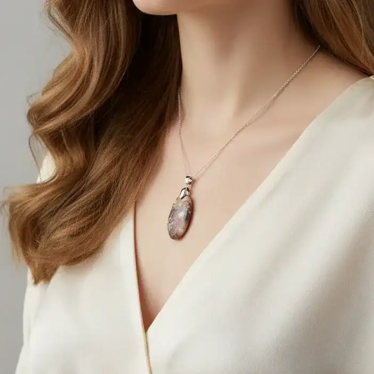 Pendentif en Rhyolite Œil d'Oiseau (PE837)