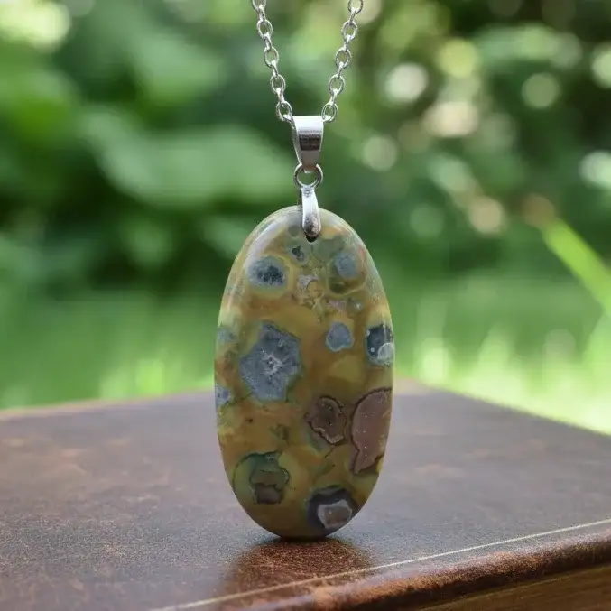 Pendentif en Rhyolite Rain Forest (PE658)