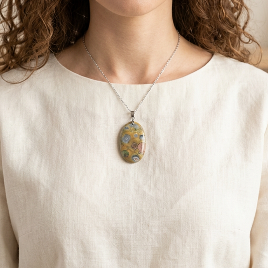 Pendentif en Rhyolite Rain Forest (PE658)