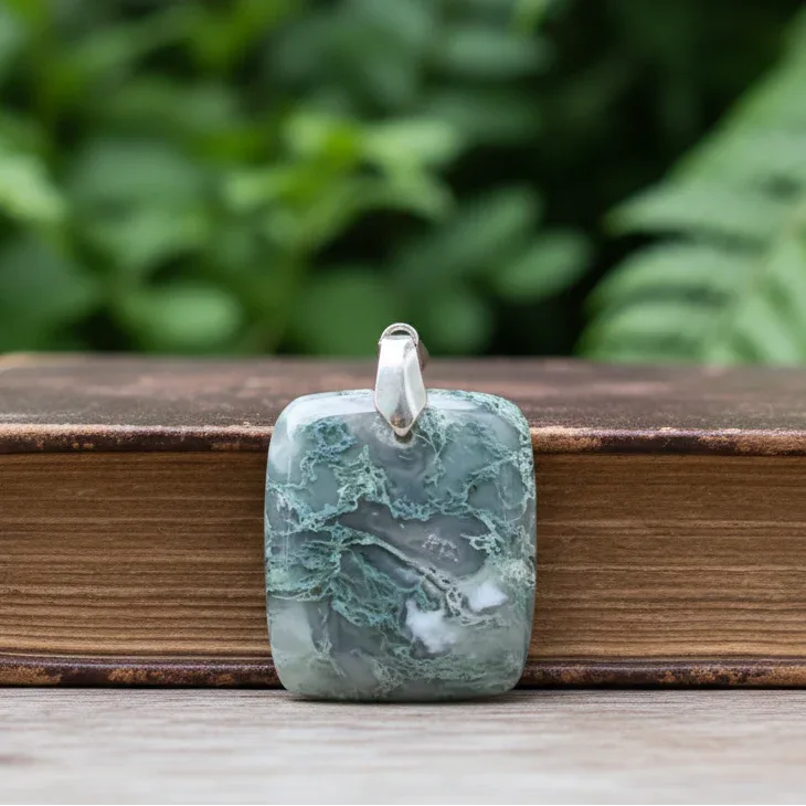 Pendentif en Agate mousse (PE662)