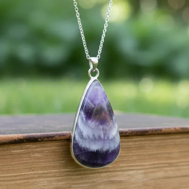 Pendentif serti en Améthyste chevron (PE1760)