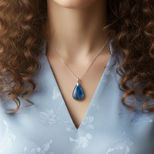 Pendentif en Apatite bleue (PE1654)