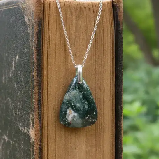 Pendentif en Calcédoine Chrome (PE1533)